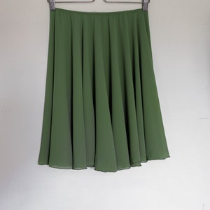 Classic 20" Green Tea Ballet Skirt-Green Tea Polyester Chiffon Ballet Dress for Class & Rehearsals|Matching Rolled Hem and Elastic Waistband