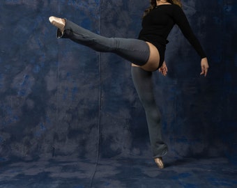 Ballet Leg Warmers - Iron Blue, Full Leg Knit