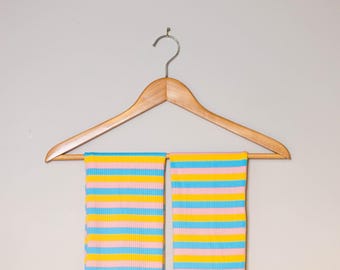 Striped Knit Ballet Leg Warmers | Full Leg, Cotton Blend