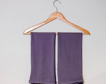 Dusty Purple Ballet Leg Warmers - Organic Cotton Knit, Full Length