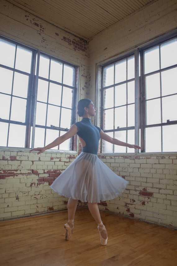 Classic 20 Light Grey Ballet Skirt grey Polyester Chiffon Ballet Dress for Class Rehearsals Matching Rolled Hem and Elastic Waistband Etsy