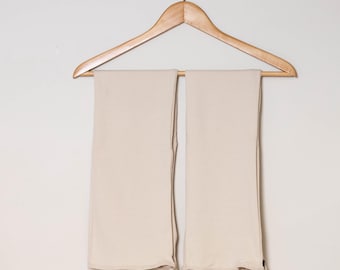 Organic Cotton Knit Legwarmers - Light Beige, Full Length