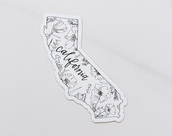 California MAGNET | CA state flower | poppy magnet | vinyl magnet | refrigerator | office | whiteboard | home decor | Fleurish & Fable