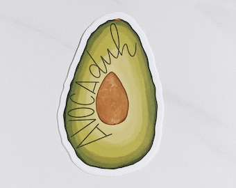 avocaduh sticker | avocado sticker | vinyl decal | waterproof after 24 hrs | punny | sassy sticker | food pun | laptop | Fleurish & Fable