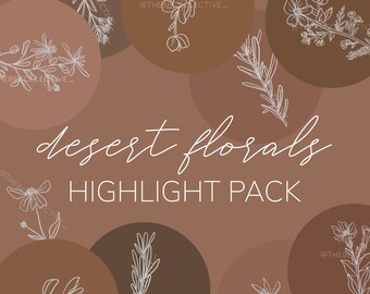 desert florals | highlight pack | 10 icons | social media | boho | minimalist | floral | highlight cover | aesthetic | Fleurish & Fable
