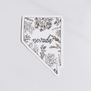 Nevada State Flower Map Watercolor Design Sticker Vinyl Decal Etsy