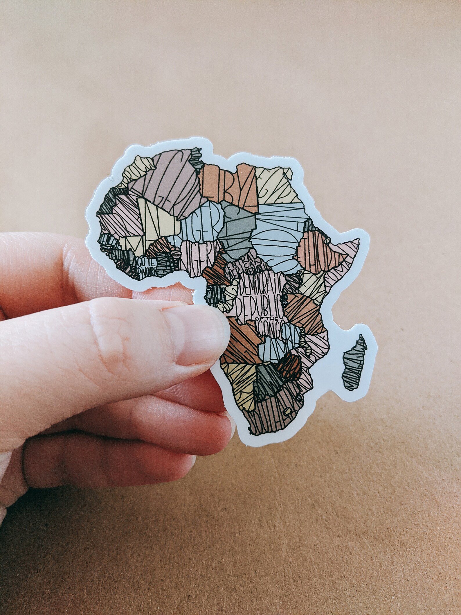 Africa Sticker Countries of Africa Continent Vinyl Decal - Etsy