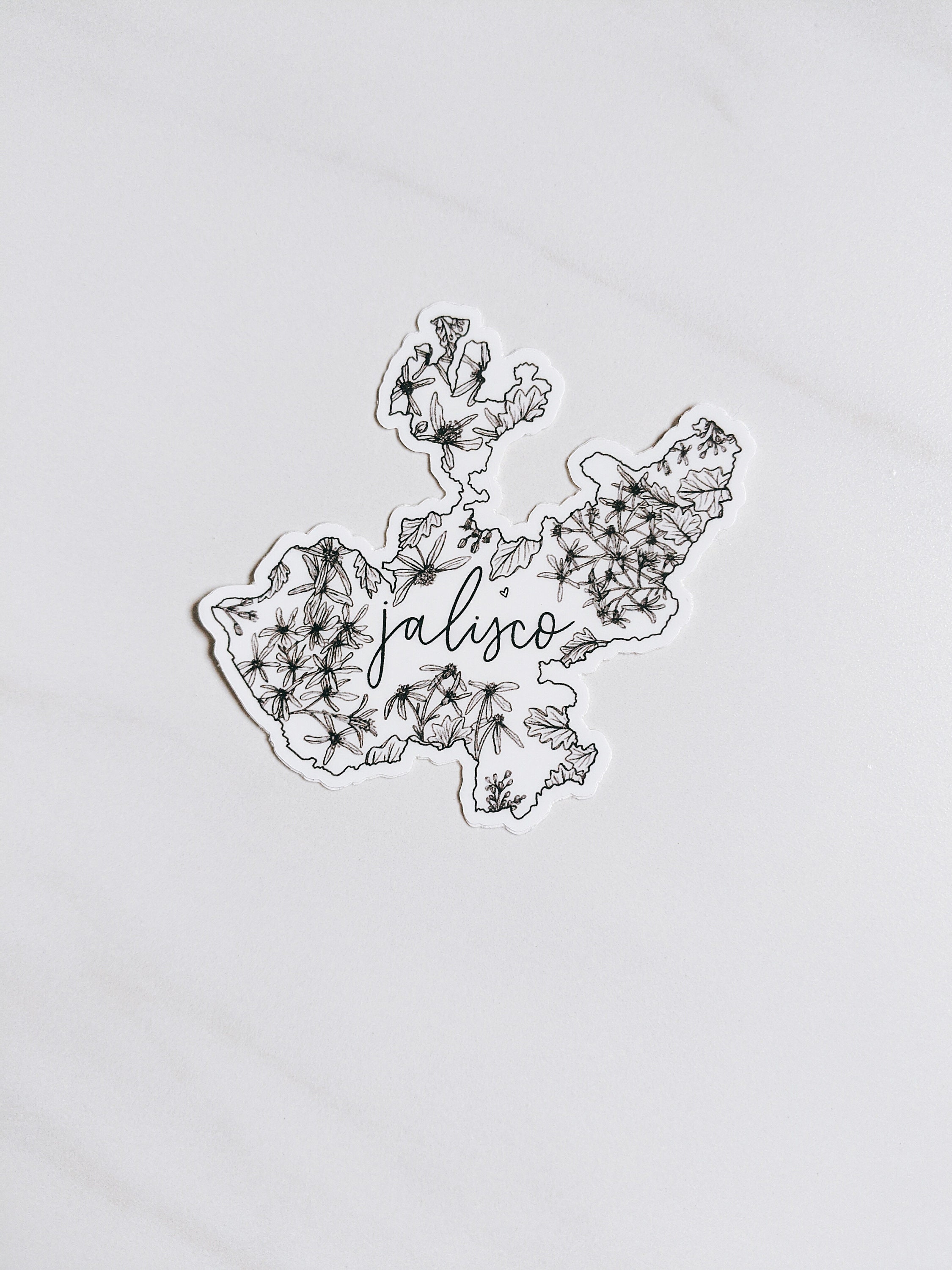 Jalisco sticker | Mexico state sticker | floral | hand-lettered | cal…