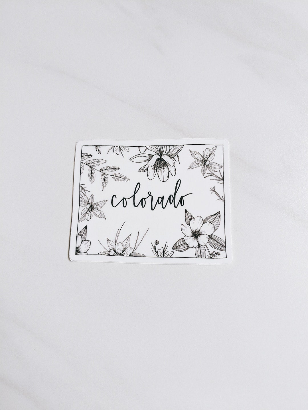 Colorado Sticker | CO State Flower | Colorado Blue Columbine | Floral ...