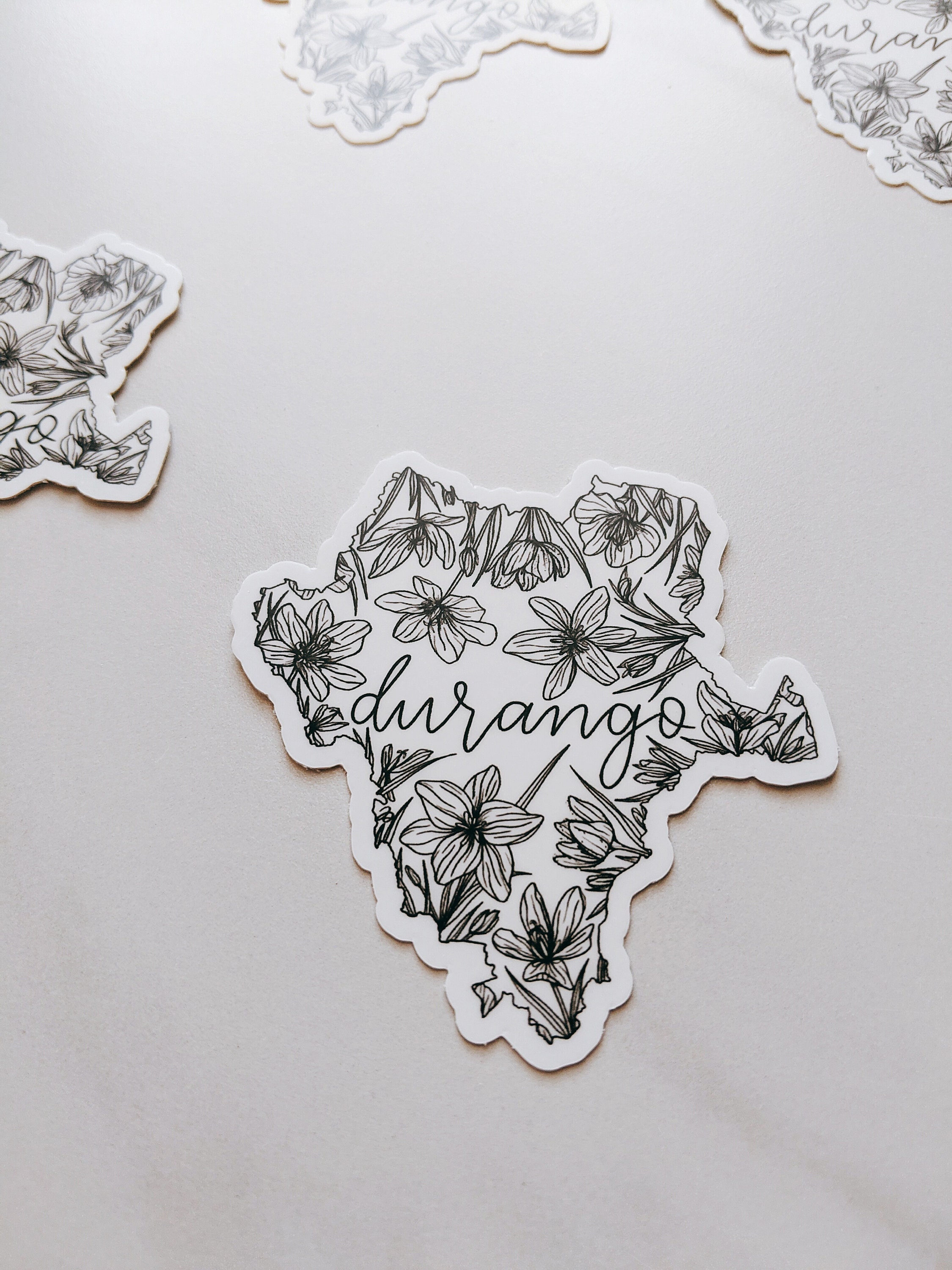 Durango Sticker | Mexico State | Hand-lettered | Floral | Vinyl Decal ...