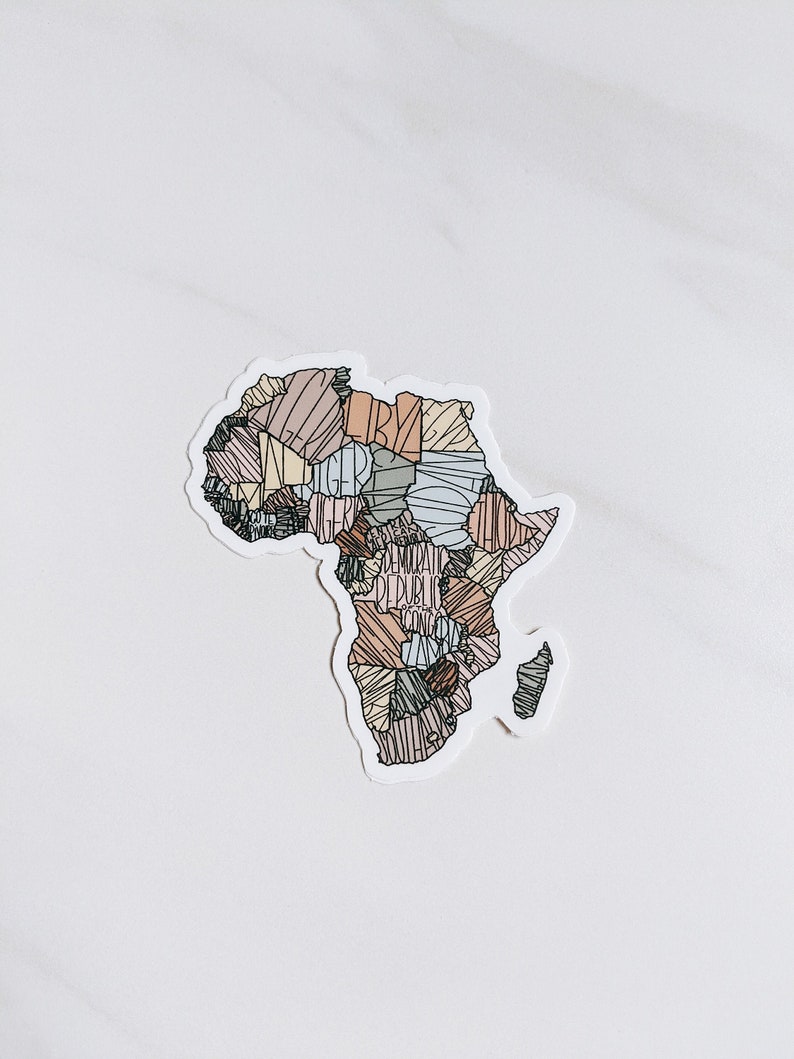 Africa Sticker Countries of Africa Continent Vinyl Decal Etsy