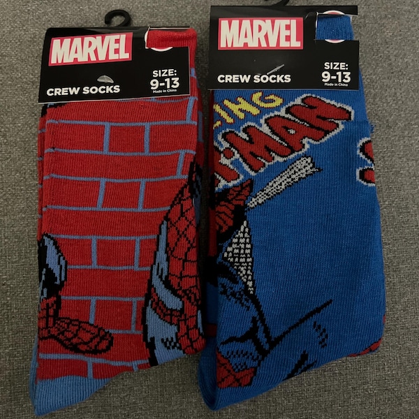 Spiderman socks, the amazing spiderman marvel