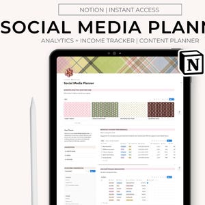Notion Social Media Planer | Content Tracker, Tracking (Digitaler Download)