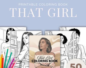 Black Woman Coloring Book | 50 Page Glam Portraits (PDF Download)