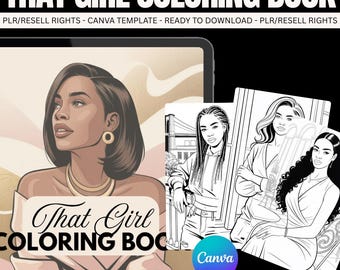 Esa chica: Un libro para colorear glamuroso, 50 páginas / Descarga digital para uso personal o PLR