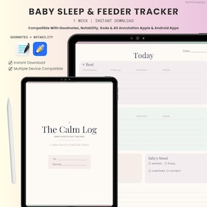 Das Ruhetagebuch – Digitaler Babyschlaf- und Fütterungstracker für frischgebackene Eltern | Good Notes, Notability