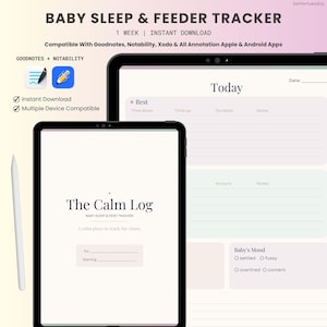 Baby Sleep Tracker, Feeding Log, New Mom Planner, Newborn Routine Tracker | Digital Baby Organizer for GoodNotes, Notability (PDF Download)