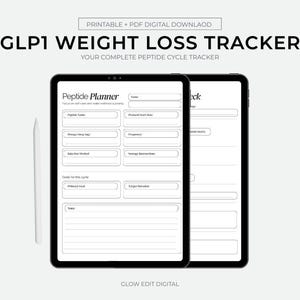 Peptide Tracker | GLP1 Weight Loss Tracker Printable, Tirzepatide, Weight Loss, Injection Log