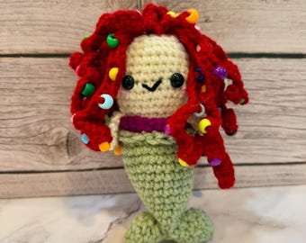 Crochet Beaded Mermaid Fidget Toy Pattern - No Sew (PDF Pattern)