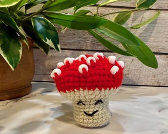 Beaded Fidget Mushroom Crochet Pattern: No Sew Toy (PDF Pattern)