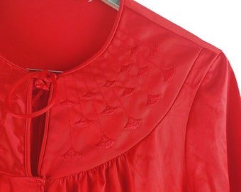 Vintage 70's Vanity Fair TWO Piece Valentine Red High Rise Pajama Pant Set, Sz M
