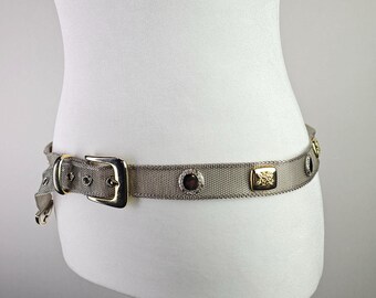 Designer Morris Moskowitz MM Two Tone Chain Belt With Signed  display picture 3