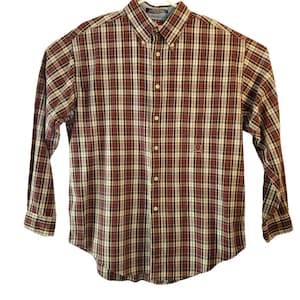 Vtg Tommy Hilfiger Long Sleeve Plaid Button Down Dress Shirt Sz XL EUC CLEAN!