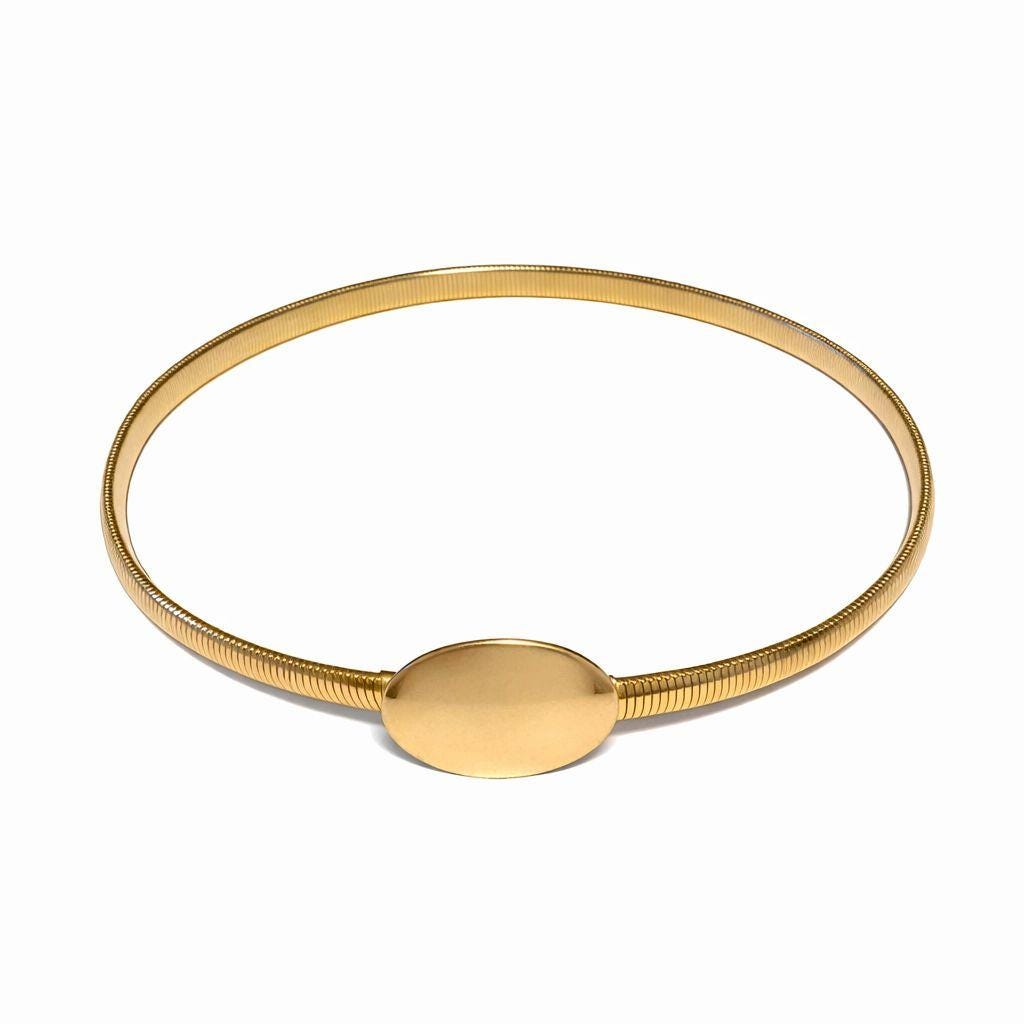 Monogramed Leather Belt Gold Plate - Etsy display picture 3