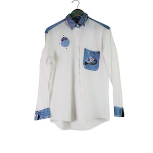 Vintage H&J Rodeo Cowgirl Star Horse Rider Distressed Button-up Shirt, S