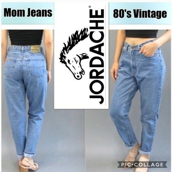Jean Vintage Jordache Taille Haute Mom - Motif Fruits - Taille 7L