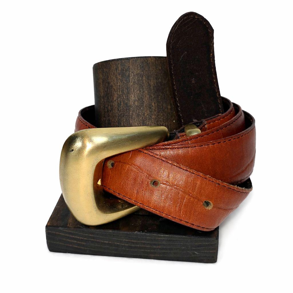 Vtg 90\'s The Ritz Accessories Collection Leather Belt With Gold Brass Buckle, XL Ritz Collection Belt - Etsy main image 3