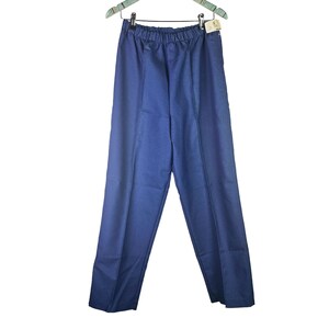 May include: A pair of blue pants with a drawstring waist.