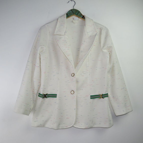 Vtg KMart Satisfactory Always White Twill Blazer