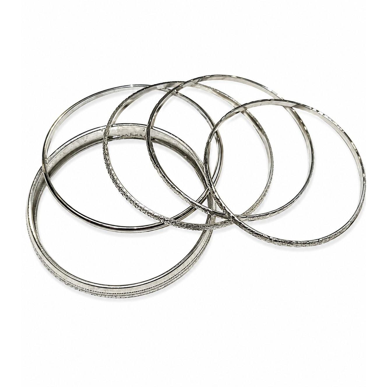 Silver Bangles Y2k - Etsy