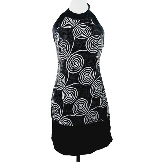 cache white sequin dress Cache Beaded Old Hollywood Glam White Beaded BodyCon Mini Dress with H The Thrifty Hippy