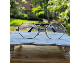 Vtg 80s Cottet France 20/000 14K Gold Filled Octagonal Bifocal Eyeglass Frames