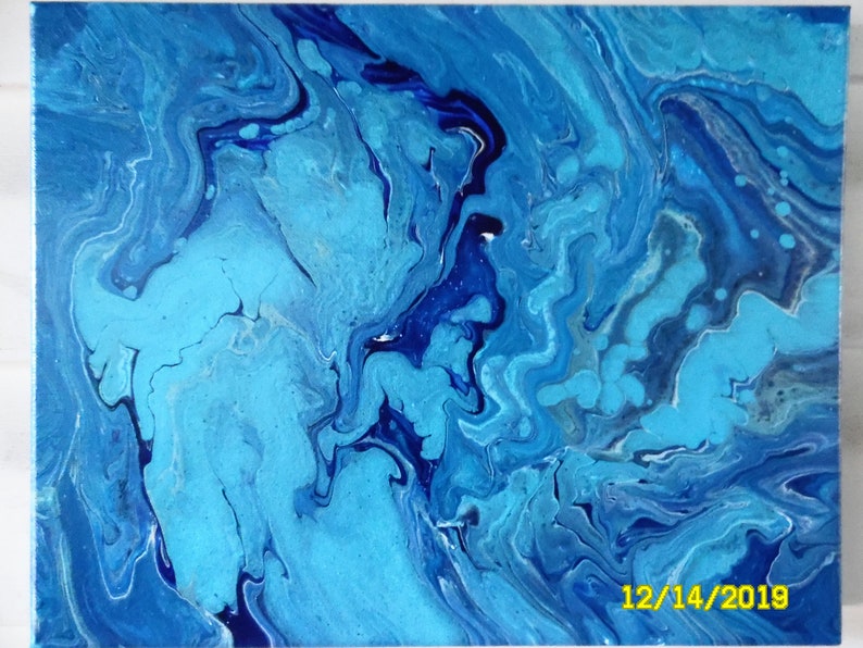 Blue Water 12x12 Acrylic Painting on Canvas Etsy