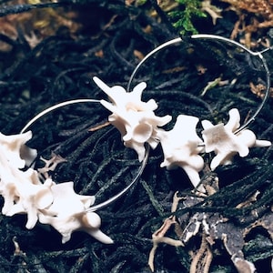 Rattlesnake Bone Earrings * Real * Small Vertebrae * Witchy, Occult, Gothic * Handmade * Ethically Sourced * Nickel Free * Lightweight *