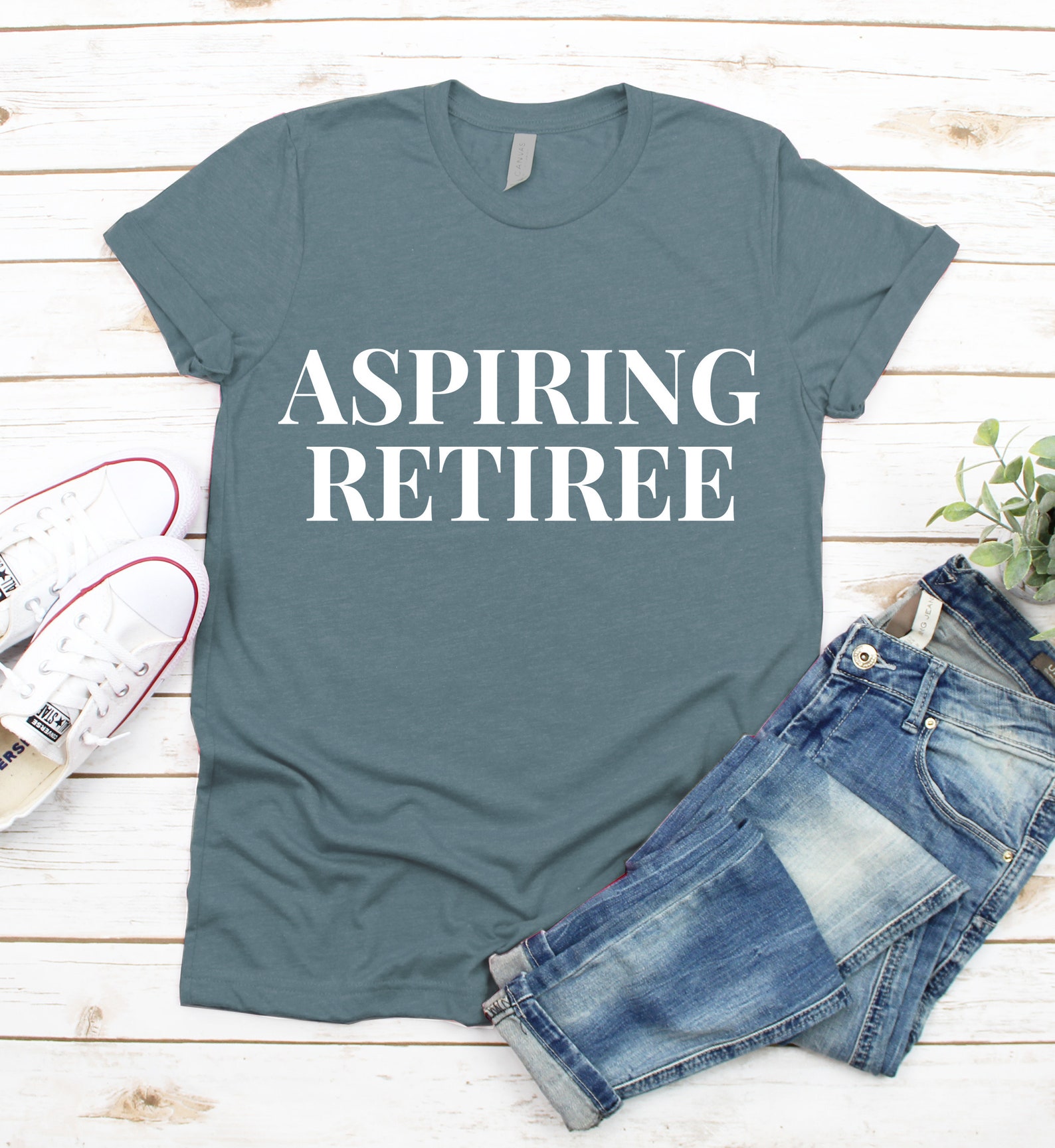 Aspiring Retiree Tshirt Tee Shirt Funny Workout Cute Gift Etsy