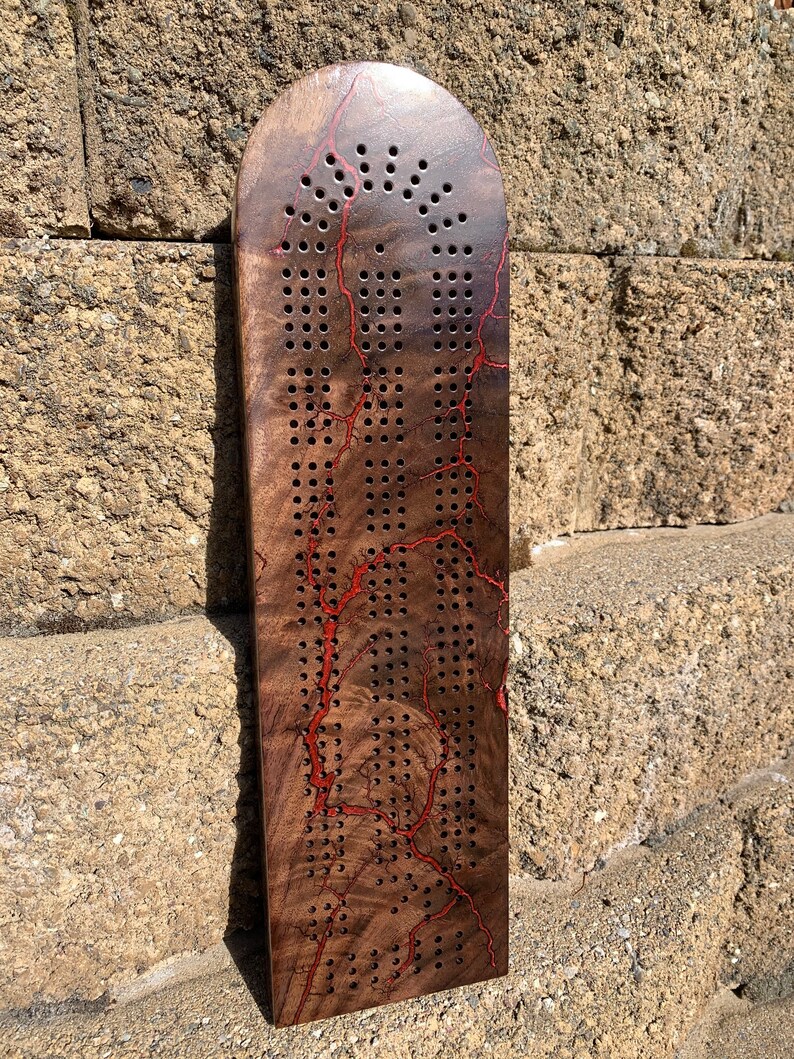 Fractal Burn Handmade Cribbage Board