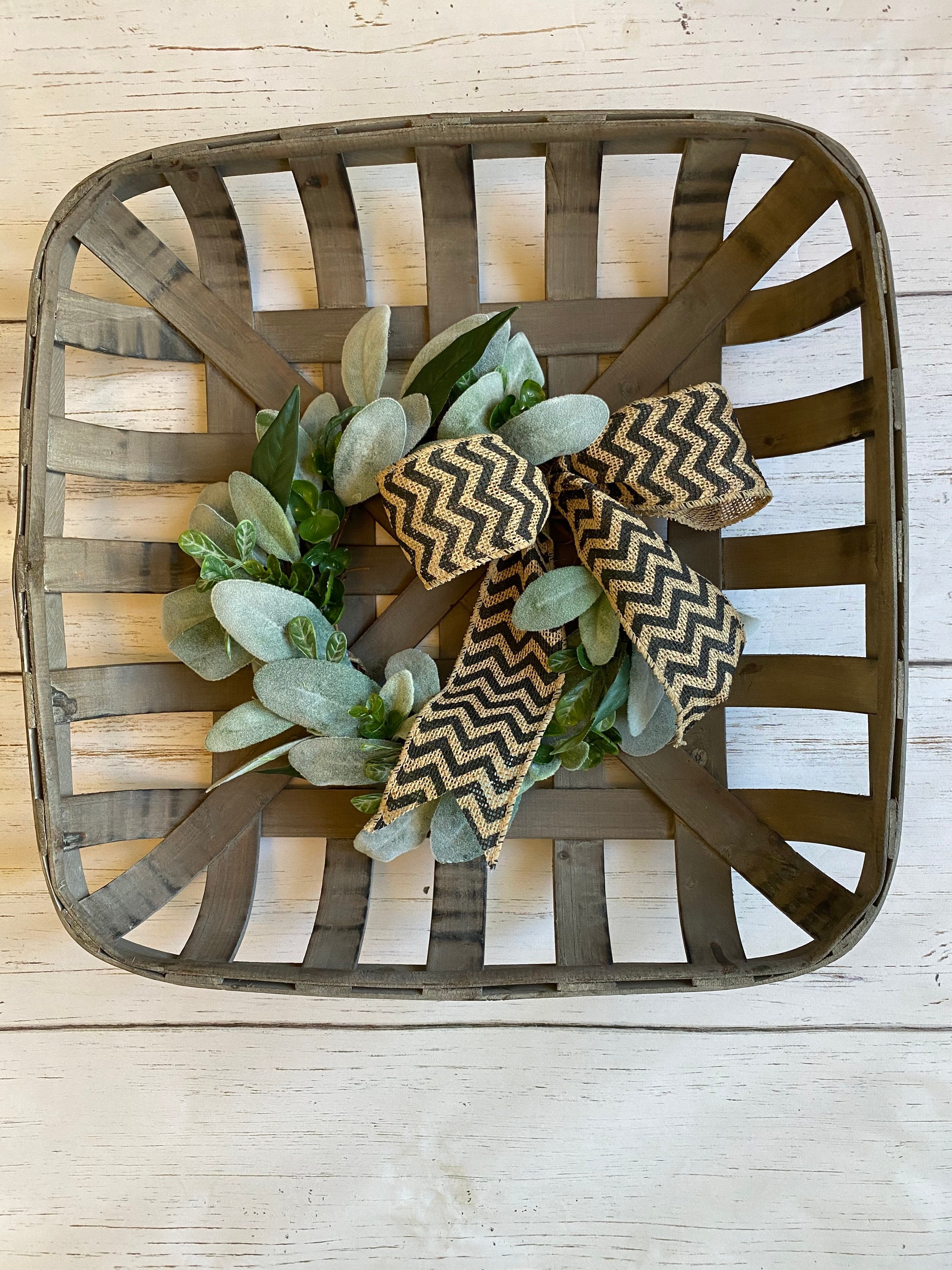 Tobacco Basket with Wreath Farmhouse Wall Decor Farm House Etsy