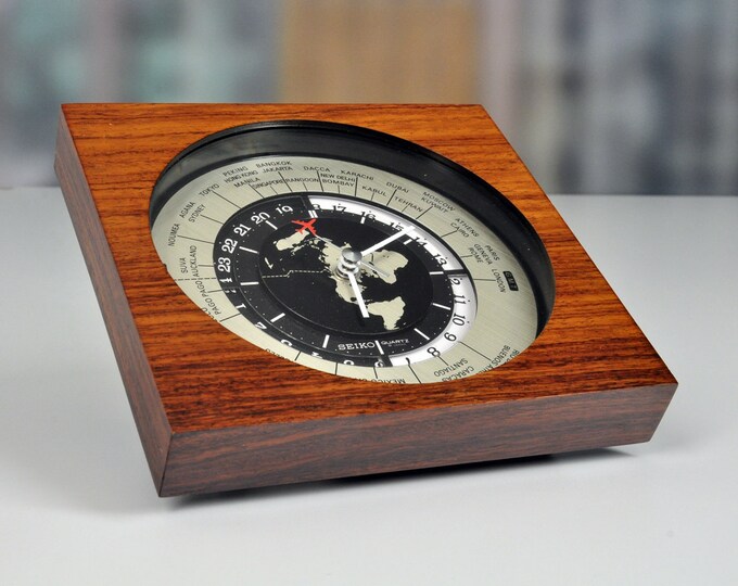 Seiko Time Zone Clock Seiko World Time Clock Etsy