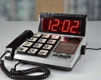 Telephone - Clock - Radio - Modern Style - MCM - Fone-Tech CRT-500