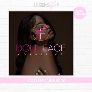 Logo Design Bundle, Text Based Glam Logo, Lash Logo, Hair Logo, Pink Logo, Boutique Logo, Makeup Logo, Premade Business Logo, Beauty Logo