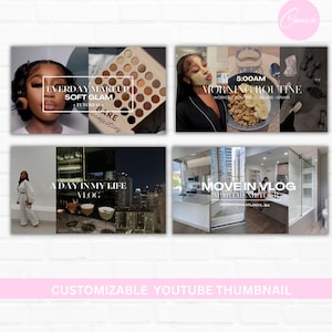 12 YouTube Thumbnail Templates | YouTube Thumbnail | DIY Branding Kit | Content | Influencer