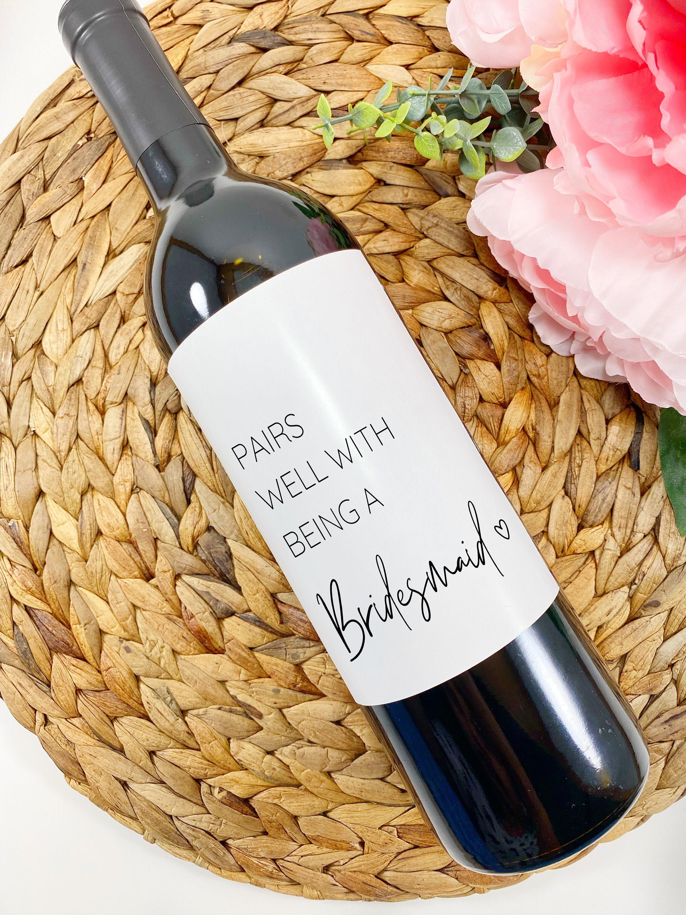 Bridesmaid wine labels canada