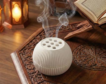 Porte-brûleur d'encens en pierre, décoration du ramadan, fait main, Mabkhara, décoration d'intérieur islamique, cadeaux de l'Aïd