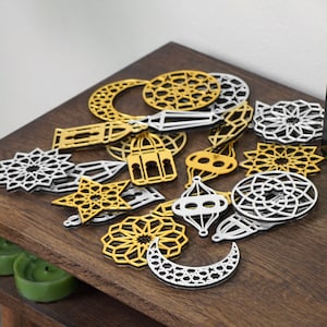 22 Piece Shiny Ramadan Ornaments, Ramadan Decoration, Eid Decor Eid Gifts, Ramadan Kareem, Ramadan Mubarak, Eid Mubarak, Islamic Wall Art