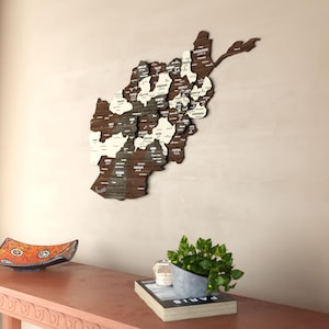 Hölzerne Afghanistan Karte Arabische Wand Kunst Reise Karte Islamische Wohnkultur Housewarming Geschenk