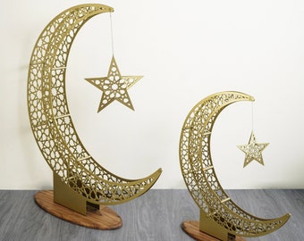 Large Metal Crescent and Star, Moon Ramadan Decoration for Home, Crescent Hilal Ramazan Decor, Ramadan Mubarak, Eid Gifts, Ramadan Kareem